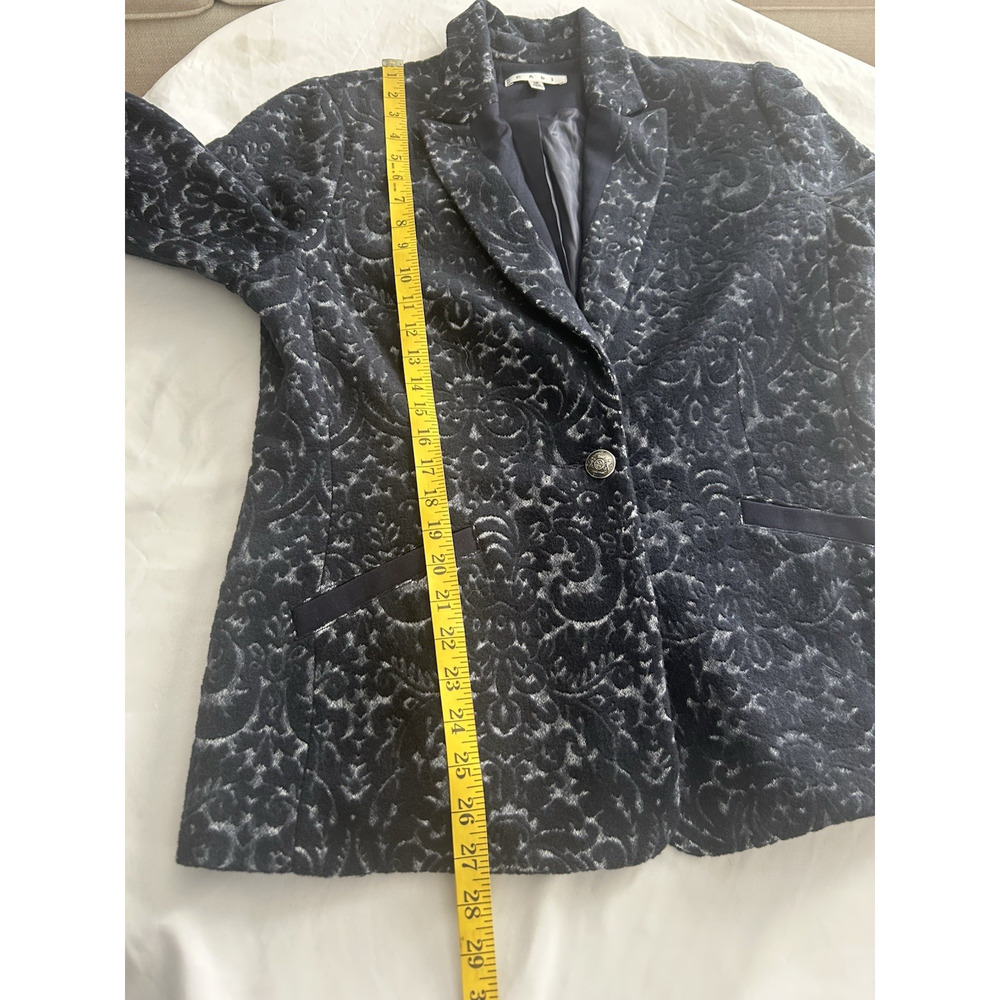 Cabi Jacquard Textured Blazer Womens Size 12 Blue Classic Career Preppy - Picture 8 of 9